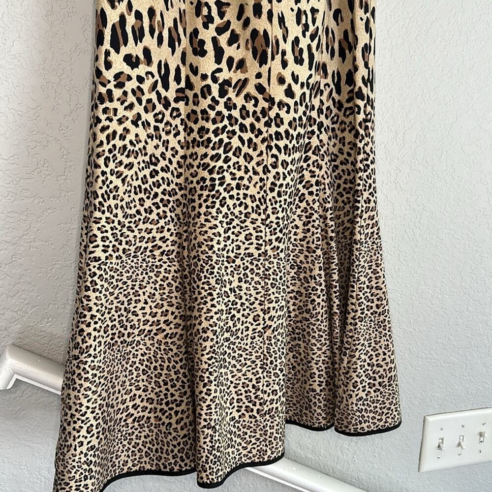 Vintage Odeliah Cheetah Animal Print Maxi Skirt Mermaid Size 10 Stretchy Fall - Picture 4 of 6